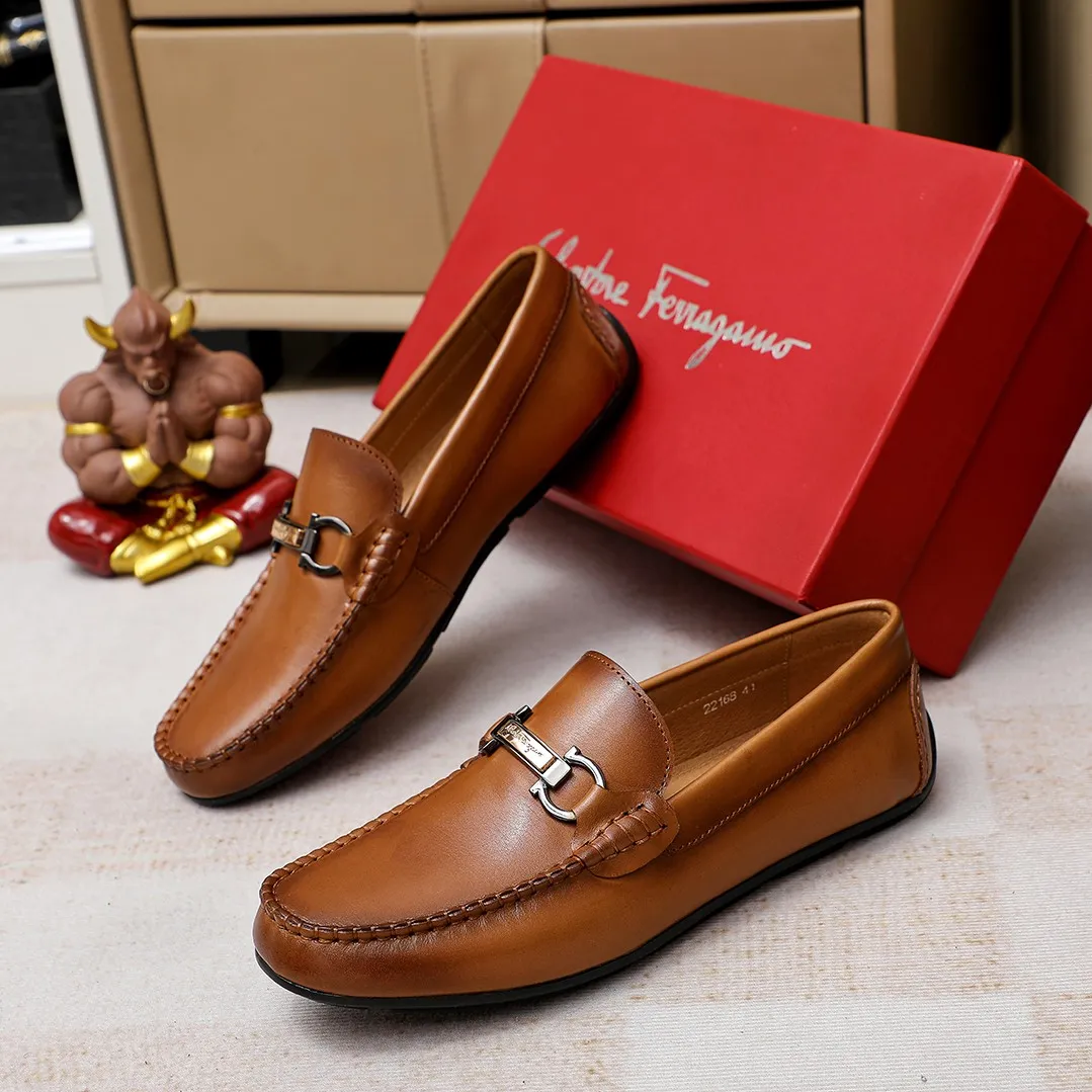 Men's shoes 💰360 🕷🕷【Ferragamo】Ferragamo Popular fashionable casual slip-on shoes🇨🇳Official website counter 1:1 production, original mold opening💯Good quality visible, imported high-end first-layer calfskin, luxurious pigskin lining🌿Very clear texture, high-quality waterproof, non-slip and wear-resistant outsole🎋High quality and low price, truly handmade🍓Color, code number 38-45